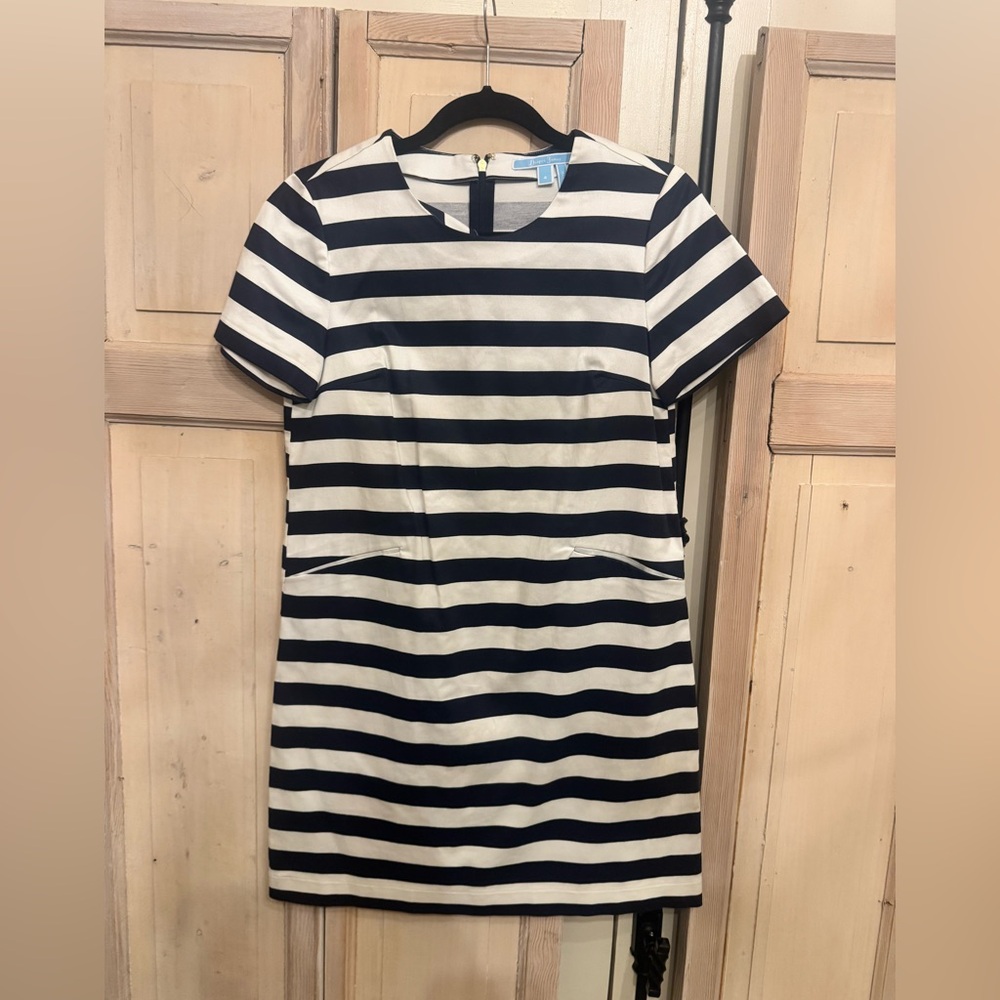 Draper James Navy and White Striped Mini Dress